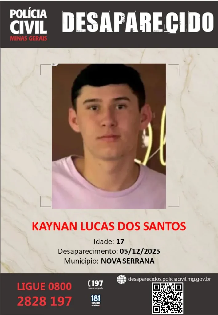 Adolescente desaparece em Divinópolis após ficar com R$ 22 mil de formatura CARTAZ-KAYNAN.jpg
