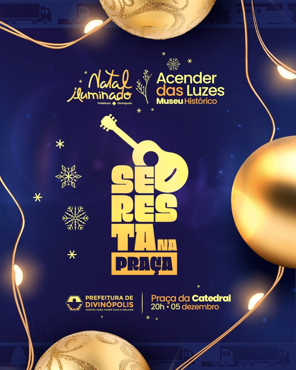 Vereador Matheus Dias fortalece programação do Natal Iluminado com “Seresta na Praça” no Museu Histórico