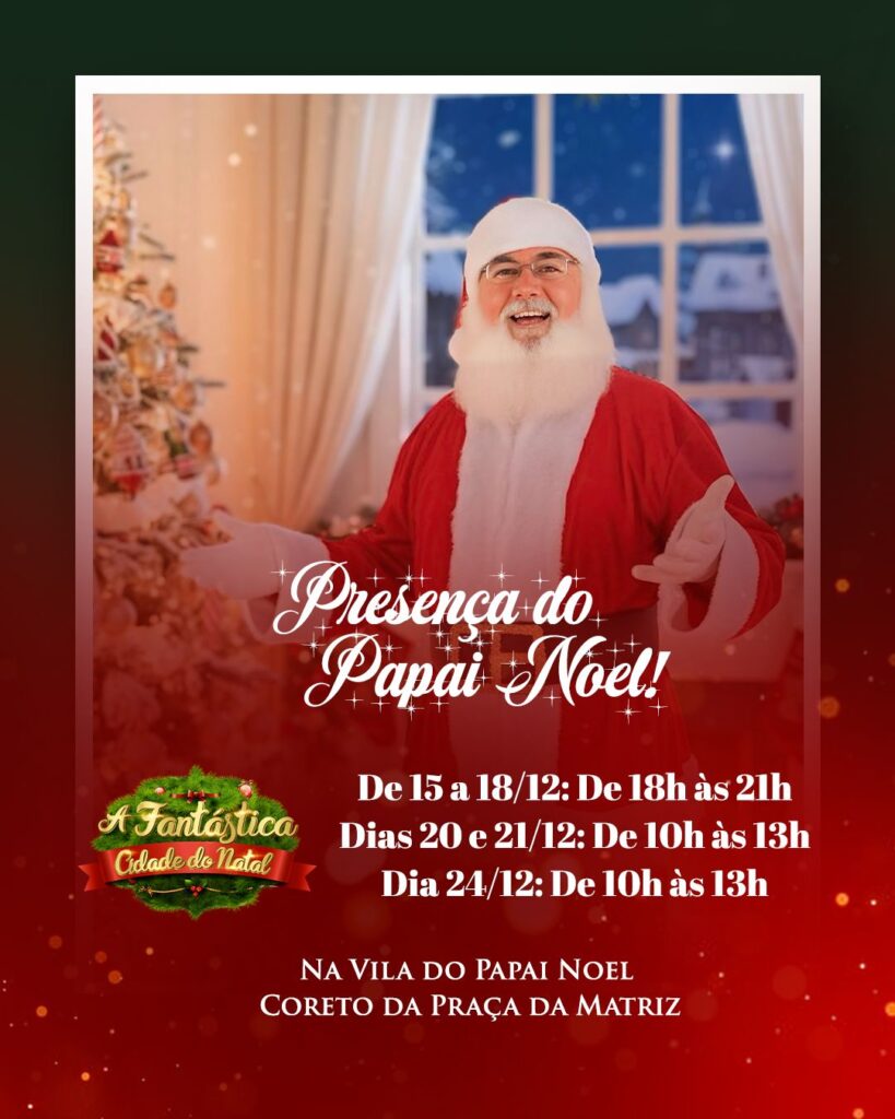 Presença do Papai Noel encanta famílias na Fantástica Cidade do Natal em Itaúna WhatsApp Image 2025-12-15 at 13.59.21
