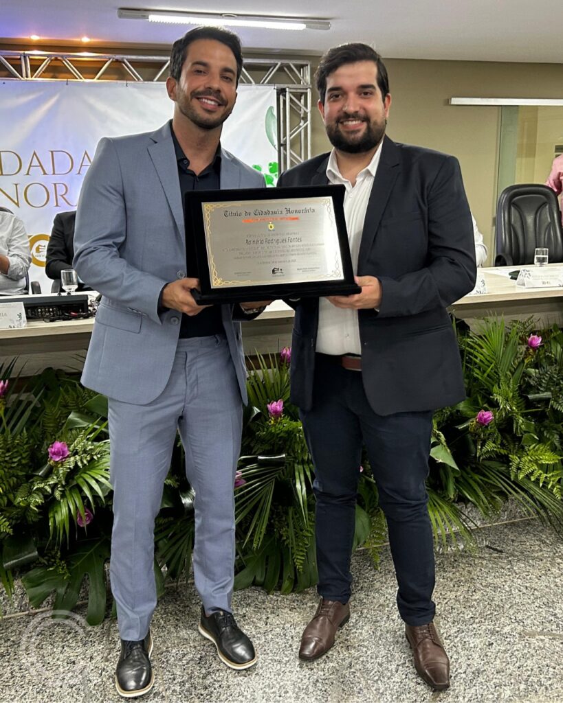 Dr. Roney Quirino e Rainério Fontes recebem título de Cidadão Honorário de Nova Serrana ofx_91220251157350