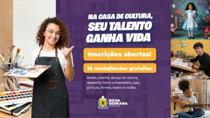 Casa de Cultura de Nova Serrana abre inscrições e rematrículas para 2026