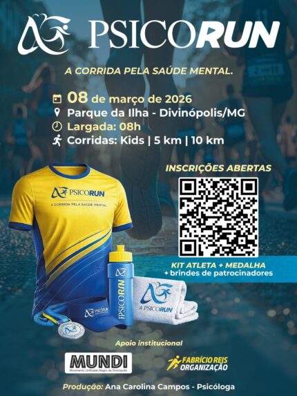 CORRIDA PELA MENTE: PsicoRun 2026 abre últimas vagas para evento que une esporte e saúde mental em Divinópolis