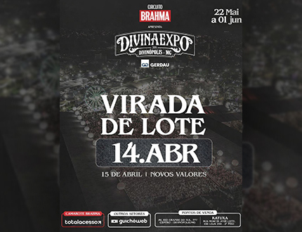 Corre que dá tempo! Virada de lote da Divinaexpo 2026 acontece na próxima Terça Feira, (14)