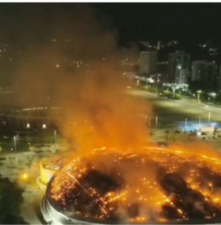 Incêndio no velódromo do Rio assusta e mobiliza bombeiros após imagens impressionantes