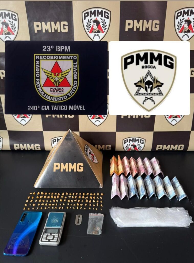 PM estoura ponto de tráfico e prende mulher com mais de 100 pedras de crack em Divinópolis foto PM