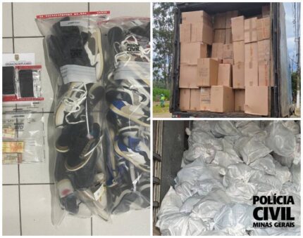Operação da Polícia Civil apreende mais de 15 mil tênis falsificados e bloqueia R$ 10 milhões pcmg_replicario
