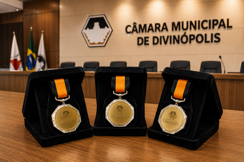 Medalha Candides é entregue na Câmara de Divinópolis; a mais alta honraria ChatGPT Image 22 de mai. de 2026, 10_14_50