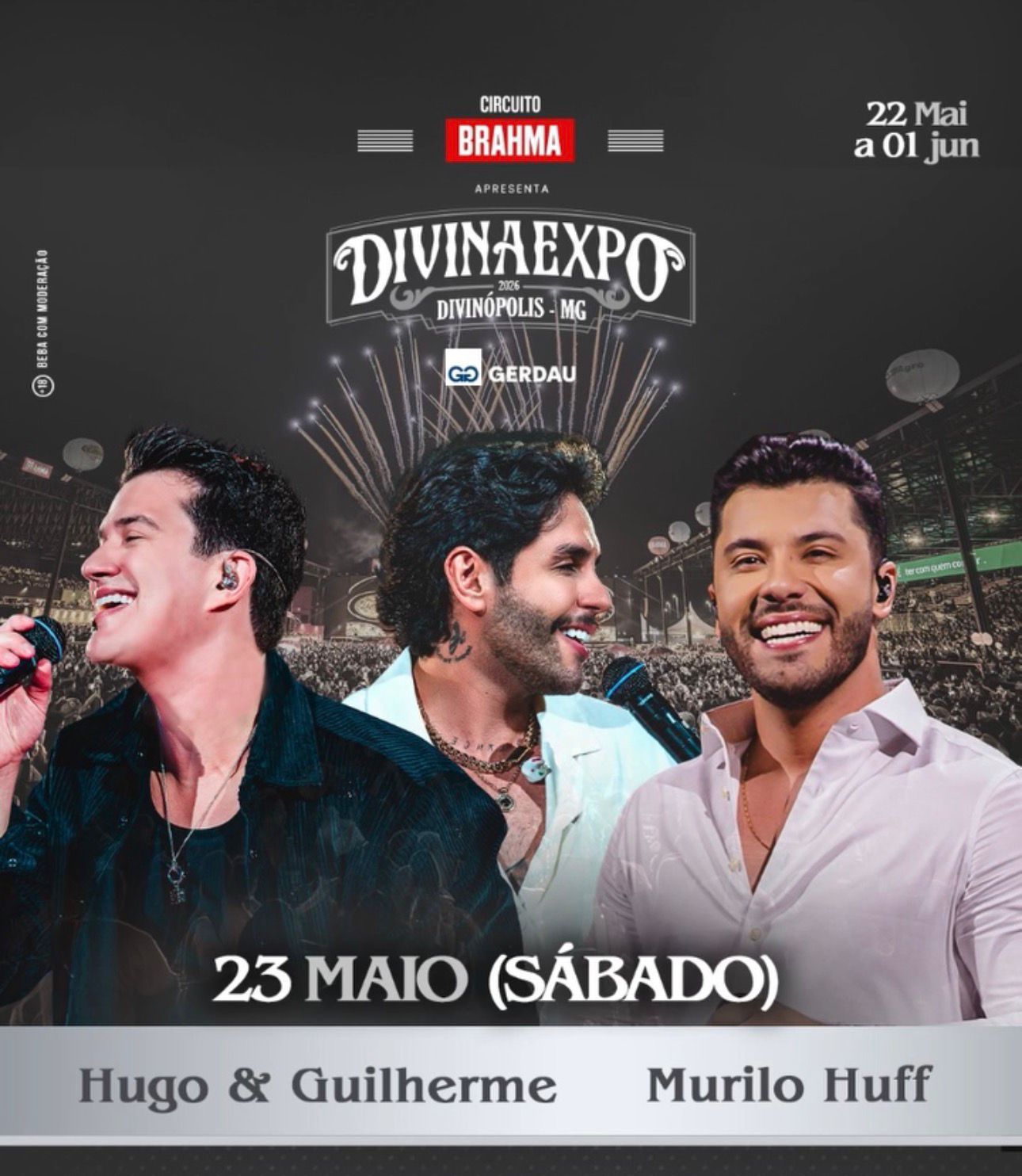 Murilo Huff e Hugo e Guilherme comendam sábado na Divinaexpo