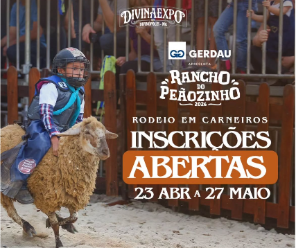 Rancho do Peãozinho se destaca na DivinaExpo 2026; inscrições terminam na próxima semana rodeio