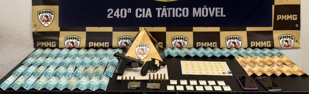 Polícia Militar prende suspeito e apreende armas e drogas em Divinópolis DROGA DIVINOPOLIS