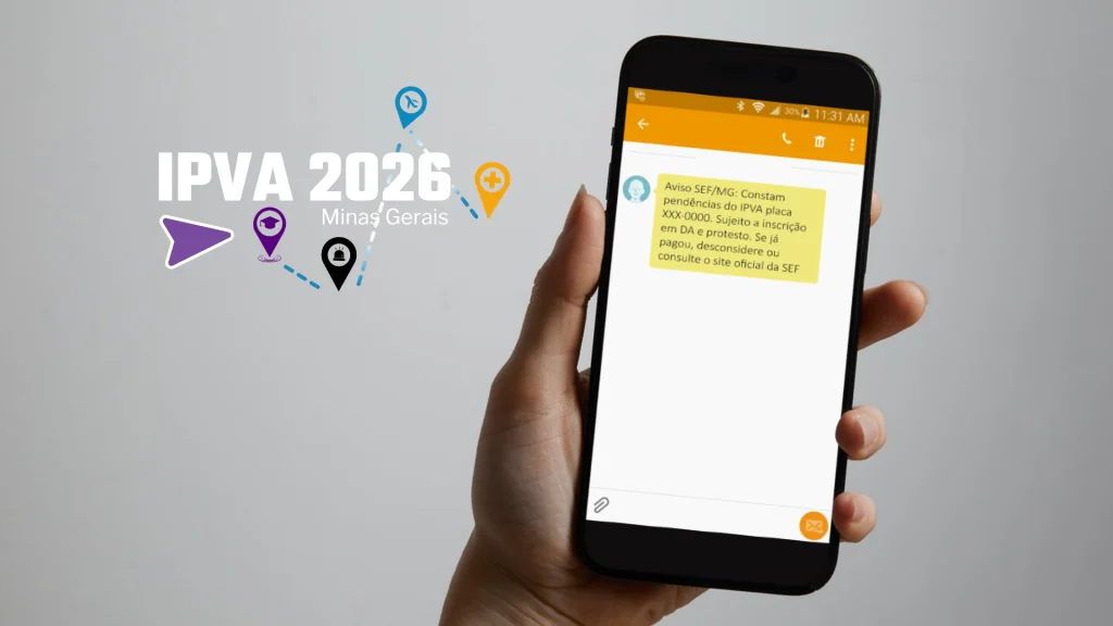 Alerta: Governo envia SMS para cobrar IPVA 2026 atrasado em Minas