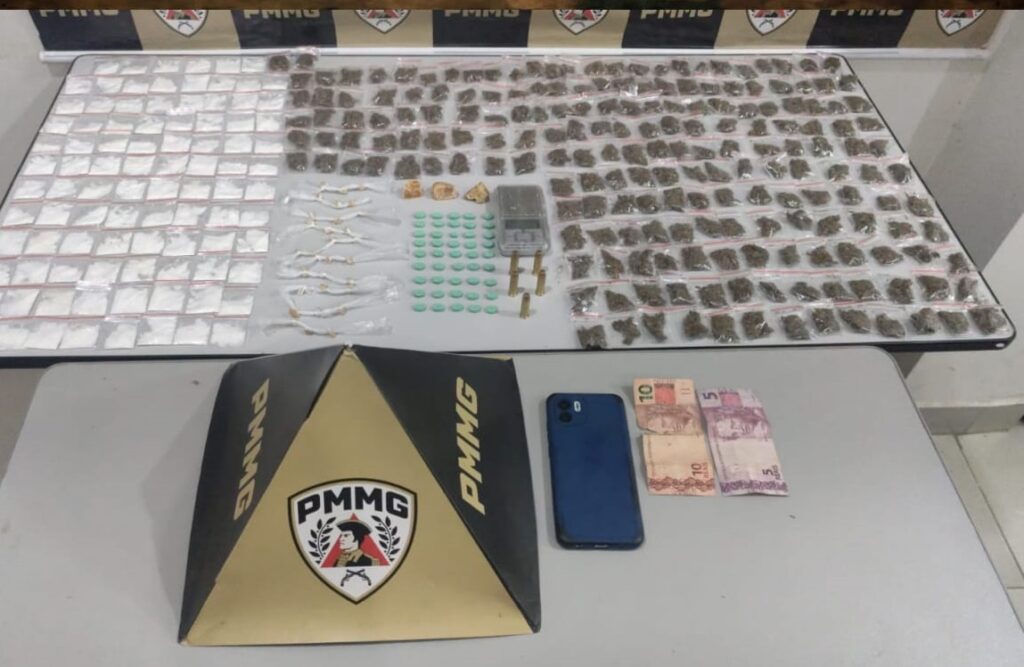 Operação contra tráfico termina com prisões e apreensões em Nova Serrana policia militar hm hm