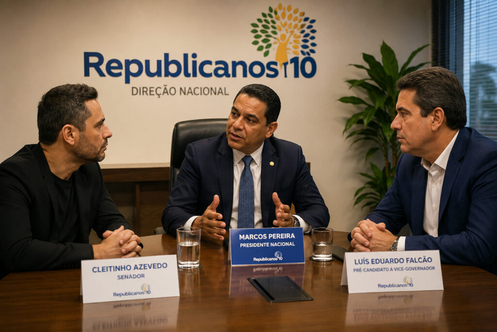 Após mais de cinco horas de reunião, Cleitinho e Falcão deixam encontro com presidente do Republicanos sem definição sobre candidatura Marcos-Pereira