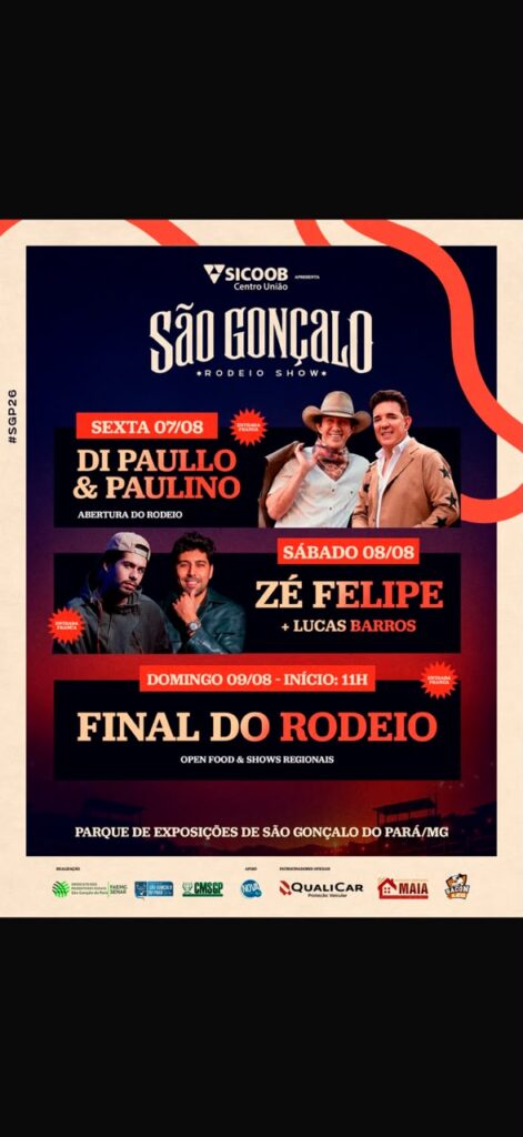 São Gonçalo do Pará Rodeio Show 2026 terá grandes shows gratuitos WhatsApp Image 2026-07-21 at 15.00.46