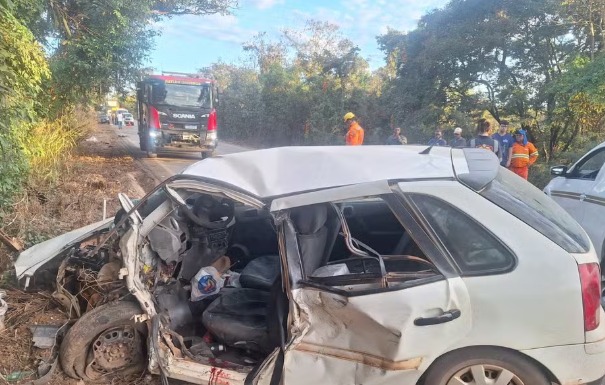 Colisão frontal entre carro e caminhão mata motorista de 81 anos em Pitangui