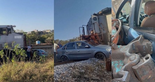 Cena digna de ‘Velozes e Furiosos’: carro atravessa ferrovia e assusta moradores em Divinópolis