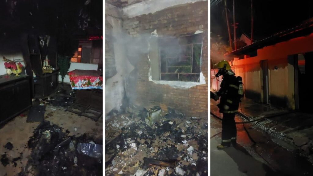 Incêndio atinge residência no bairro Irmãos Auler durante a madrugada (2) em Itaúna incendio itauna