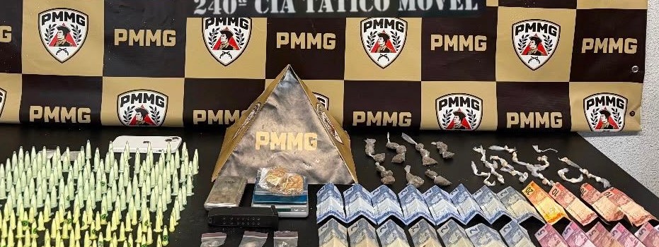 Polícia Militar apreende adolescente e encontra grande arsenal de drogas em Divinópolis pm droga hm