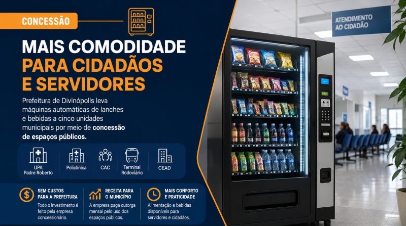 Cinco unidades de Divinópolis recebem máquinas automáticas de bebidas