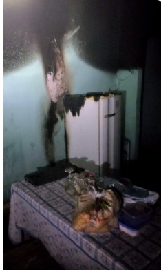 Vela deixada sobre geladeira provoca incêndio e deixa moradora ferida em Bom Despacho
