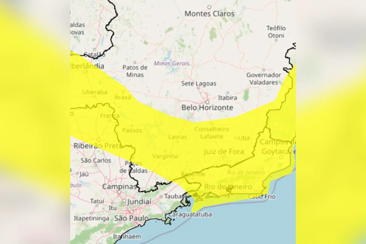Inmet alerta 389 cidades de Minas para vendaval nesta quinta-feira (6)