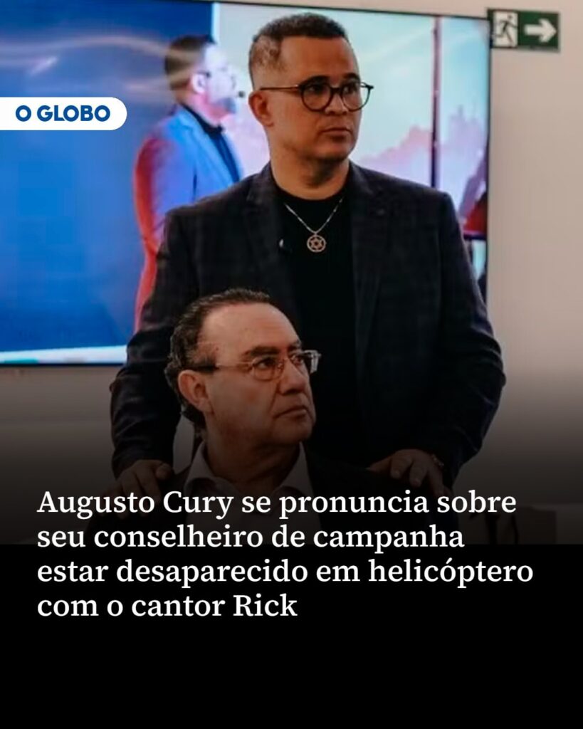 AUGUSTO CURY PEDE ORAÇÕES APÓS DESAPARECIMENTO DE SEU CONSELHO DE CAMPANHA EM HELICÓPTERO COM O CANTOR RICK EM SC BRUNO AVELAR - O candidato à Presidência da Republica pelo Avante, Augusto Cury, se pronunciou
