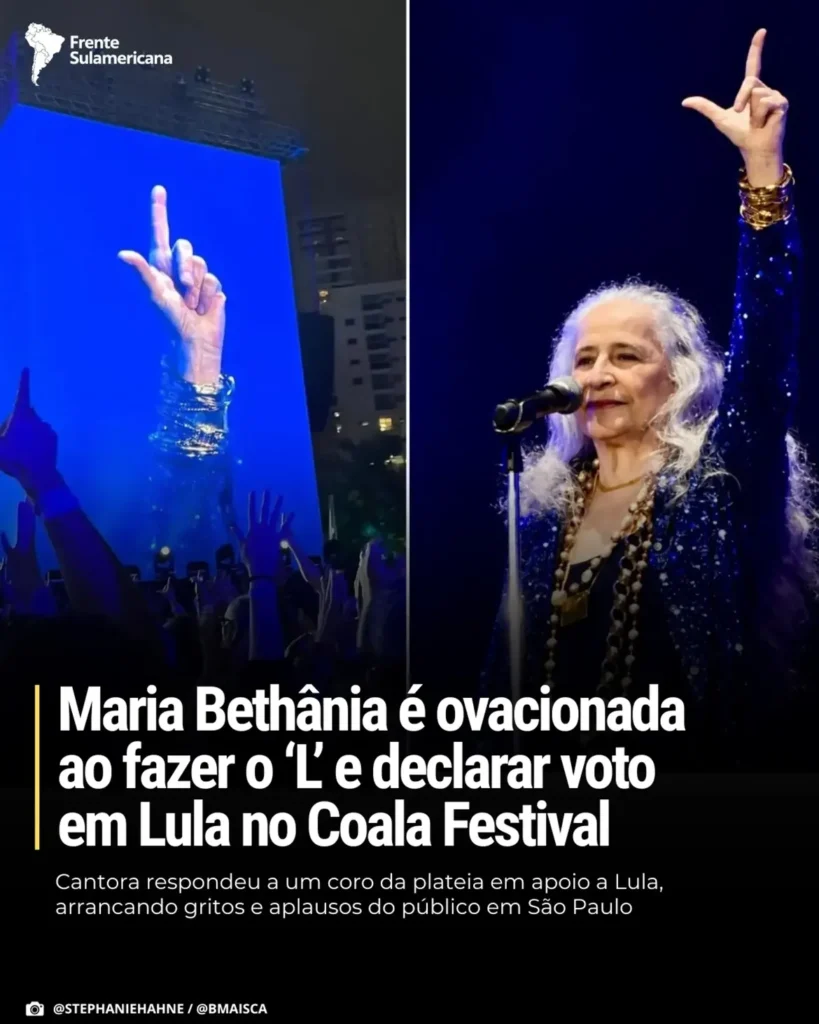 “Eu voto Lula presidente”: Maria Bethânia declara apoio ao petista durante show em São Paulo Maria Bethânia declarou publicamente seu voto no presidente Luiz Inácio Lula da Silva (PT) dura (1)