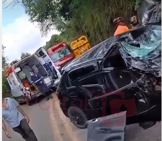 Tragédia na BR-352 : Colisão frontal deixa uma vítima fatal e mobiliza helicóptero para resgatar feridos graves entre Pará de Minas e Pitangui