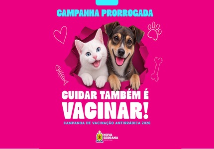 Prazo prorrogado em Nova Serrana para vacinação antirrábica para cães e gatos até sexta-feira (18)