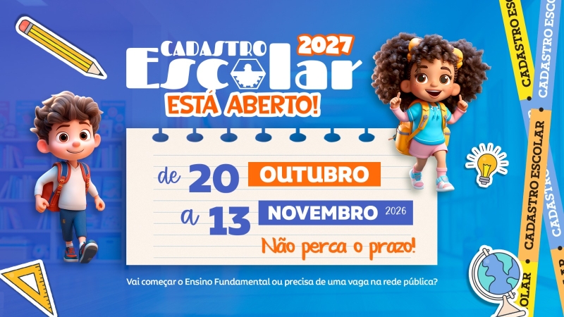Cadastro Escolar do Ensino Fundamental para 2027 começa em Divinópolis