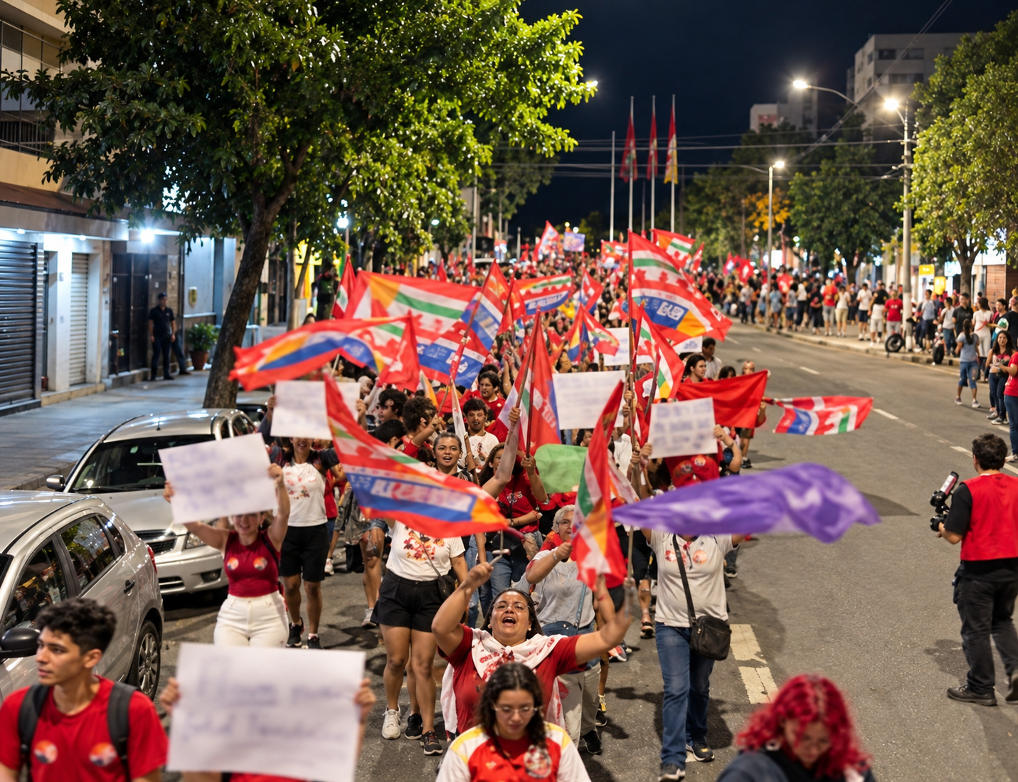 Estudantes tomam ruas de Divinópolis no ato pró-Lula do Vira-Virou e polícia retira apoiador de Bolsonaro após confusão; veja a live