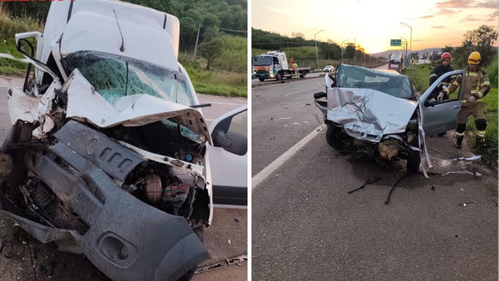 Acidente na MG-050 mobiliza bombeiros após motorista ficar preso às ferragens em Itaúna batida-frontal-deixa-motorista-preso-as-ferragens-na-mg-050