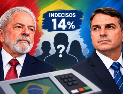 Quaest: indecisos dobram para 14% e disputa entre Lula e Flávio segue acirrada