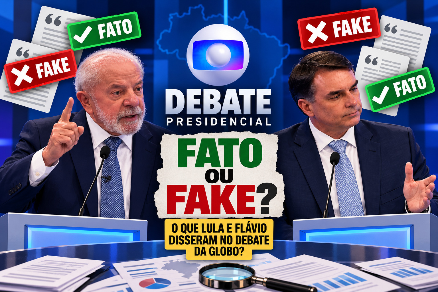 Fato ou Fake no debate da Globo revela informações falsas, verdadeiras e distorcidas dos presidenciáveis